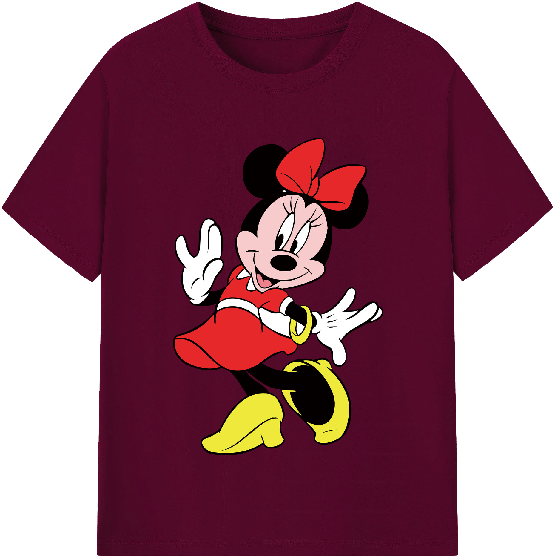 （画像用） ミッキーマウス Mickey Mouse レディースカジュアルプリントTシャツ（綿100％）